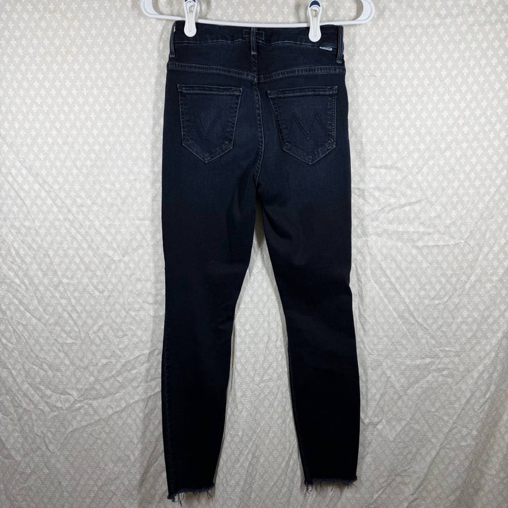 Mother Dark Wash High Waisted Looker‎ Ankle Fray Jeans - Picture 4 of 7